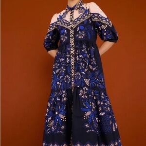 Farm Rio Black Macaw Forest Dress